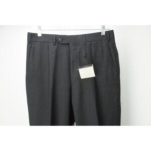 Corneliani Master Dark Gray 100% Wool Mens Dress Pants Trousers Sz 46 EU NEW